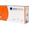 Nitrilhandsker - ABENA Classic - M - Hvid - Pudderfri - 200 stk. æske
