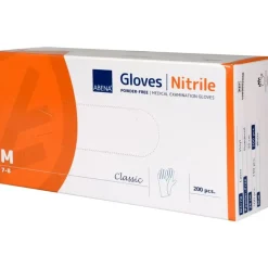 Nitrilhandsker - ABENA Classic - M - Hvid - Pudderfri - 200 stk. æske