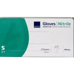 Nitrilhandsker - Abena Classic S - Pudderfri - Hvid - 150 stk