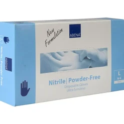 Nitrilhandsker, blå, ABENA Ultra sensitive L pudderfri - 100 stk