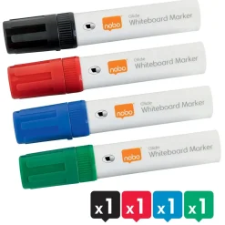 Nobo WB Marker Glide Jumbo skrå 10mm ass - 4 stk