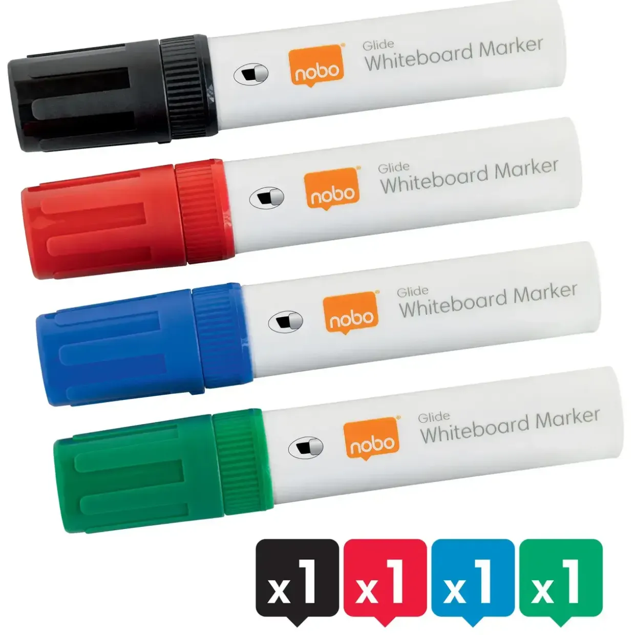 Nobo WB Marker Glide Jumbo skrå 10mm ass - 4 stk