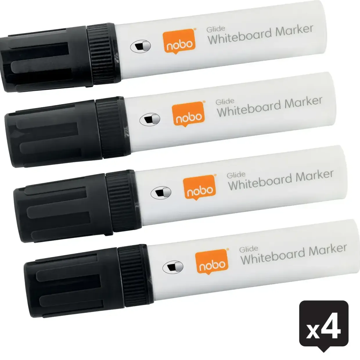 Nobo WB Marker Glide Jumbo skrå 10mm sort - 4 stk