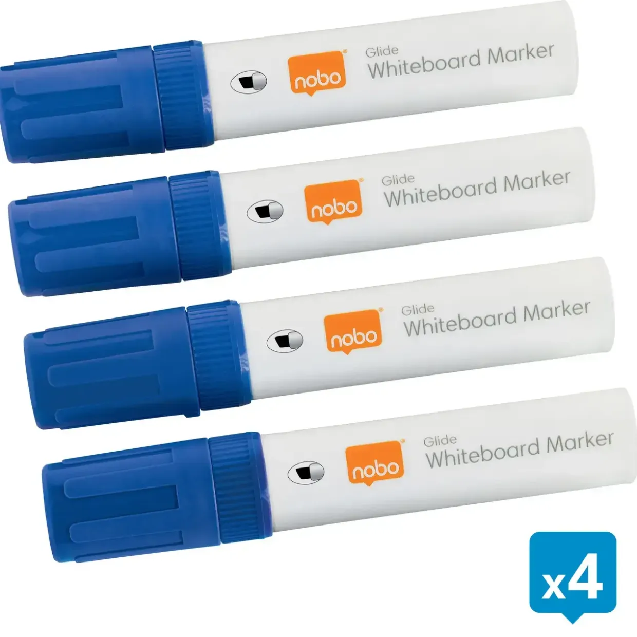 Nobo WB Marker Glide Jumbo skrå 10mm blå - 4 stk