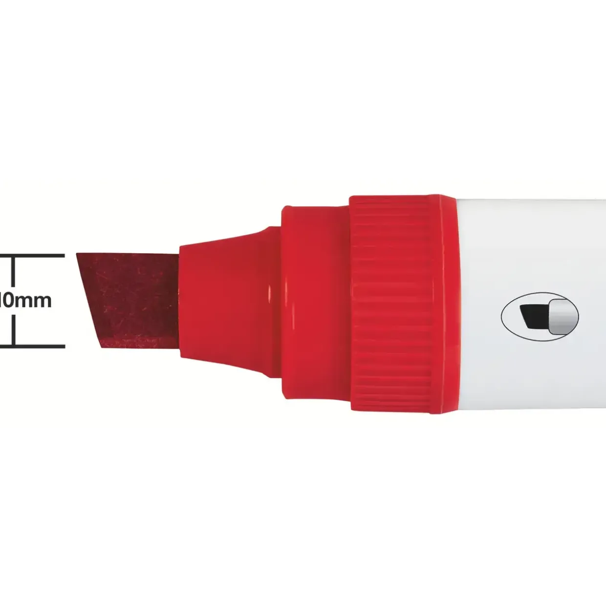 Nobo WB Marker Glide Jumbo skrå 10mm rød - 4 stk