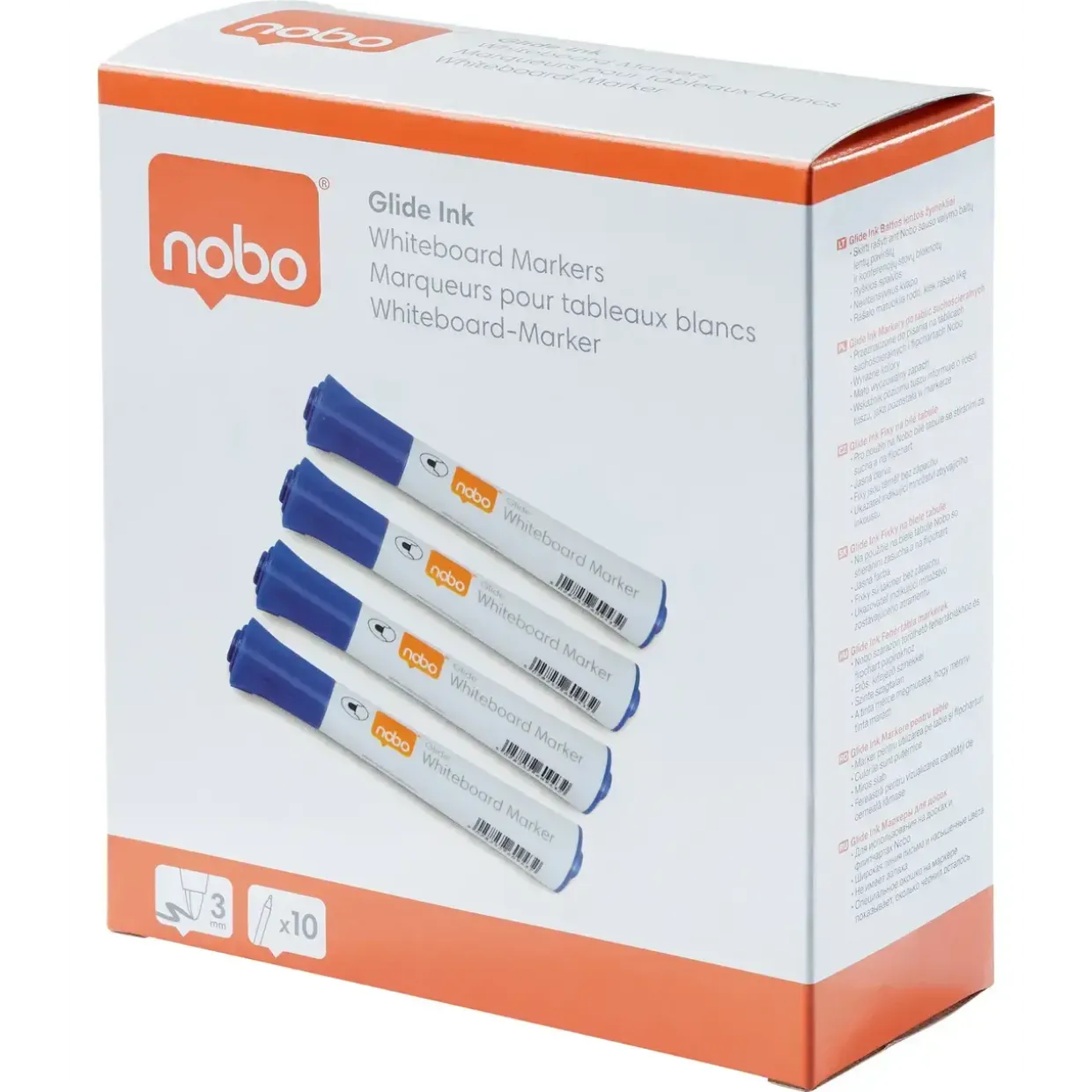 Nobo WB Marker Glide rund 2mm blå - 10 stk