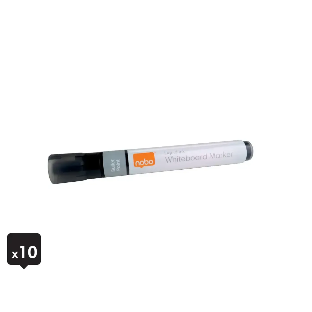 Nobo WB Marker LiquidInk rund 3mm sort - 10 stk