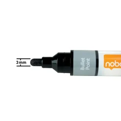 Nobo WB Marker LiquidInk rund 3mm sort - 10 stk
