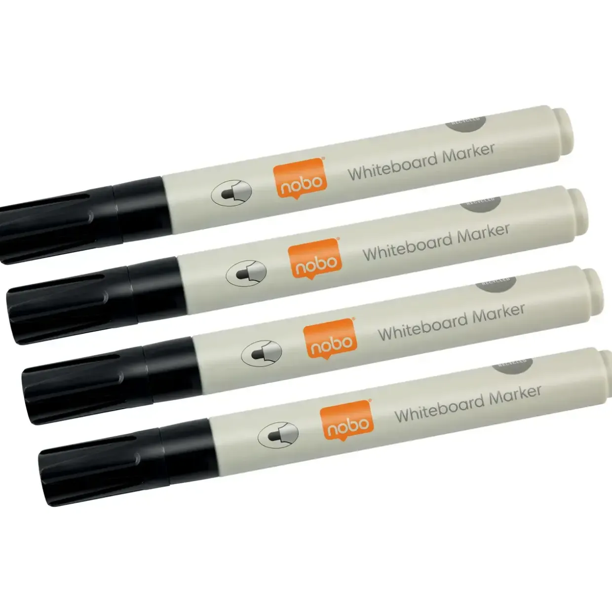 Nobo Whiteboardmarker - Rund spids - 3 mm - Sort - 4 stk.