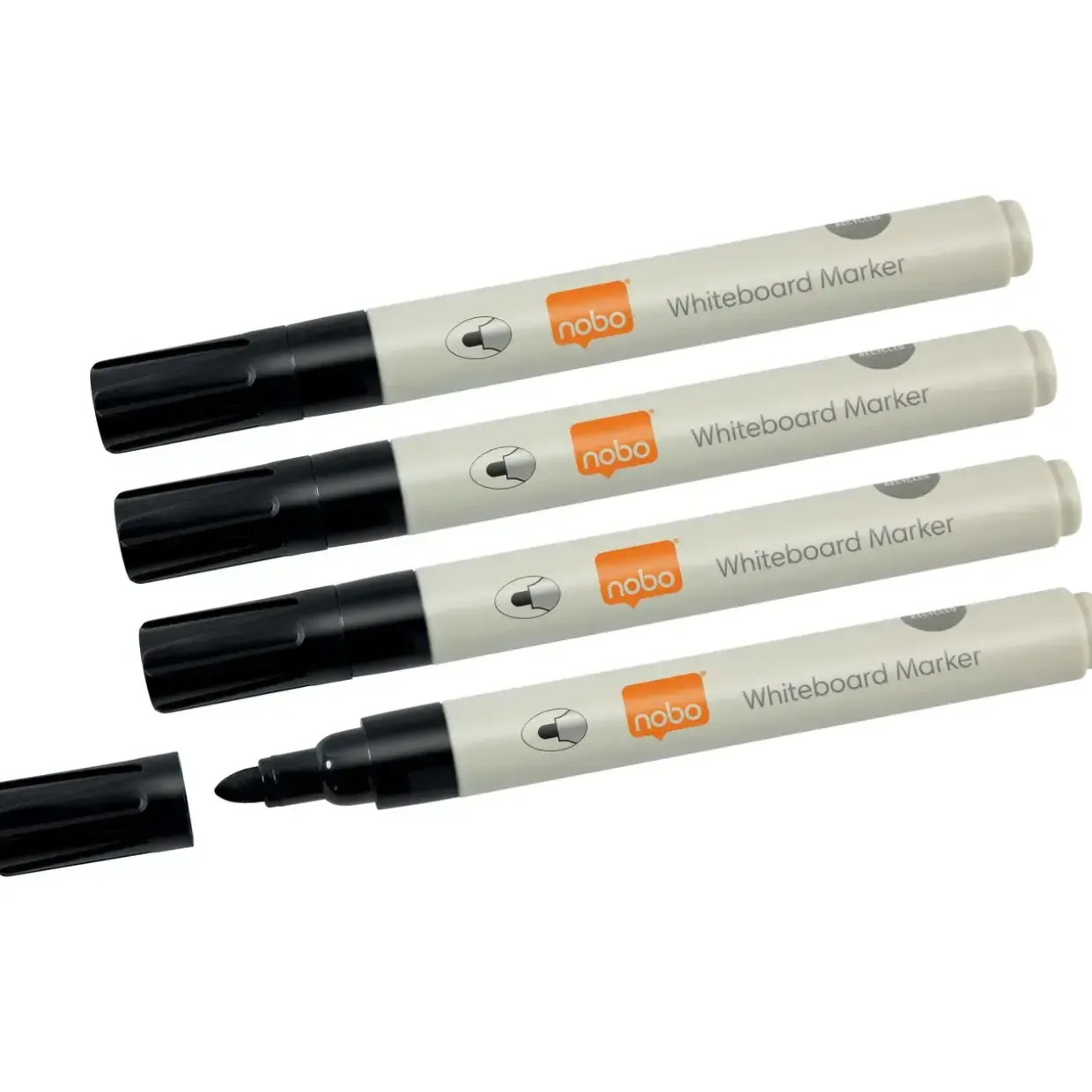 Nobo Whiteboardmarker - Rund spids - 3 mm - Sort - 4 stk.