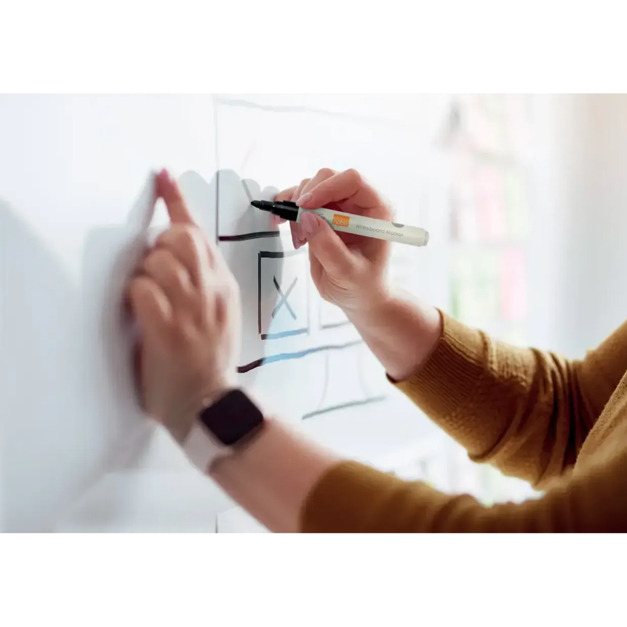 Nobo Whiteboardmarker - Rund spids - 3 mm - Sort - 4 stk.