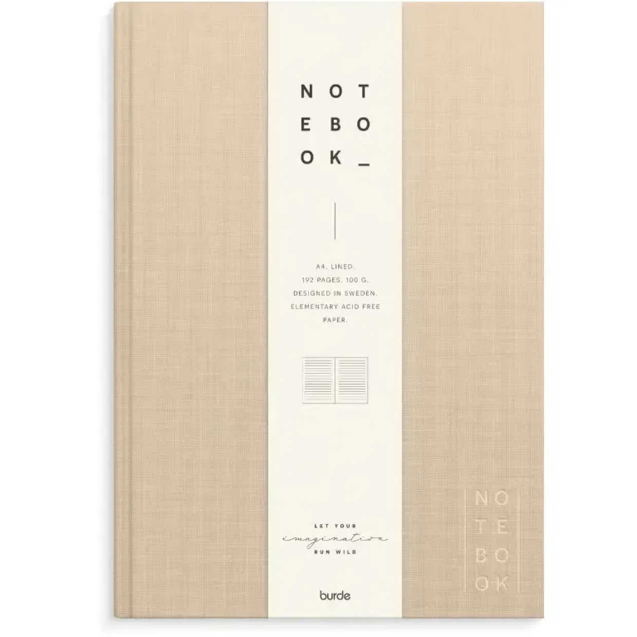 Notebook Textile A4 beige lined