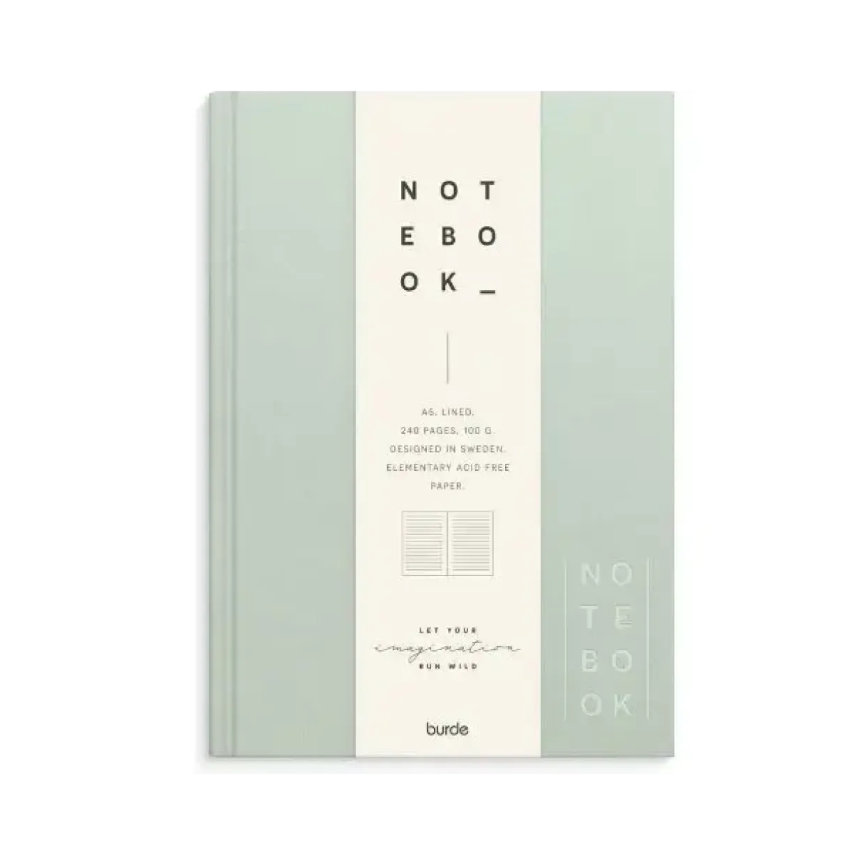 Notebook Textile A5 green lined