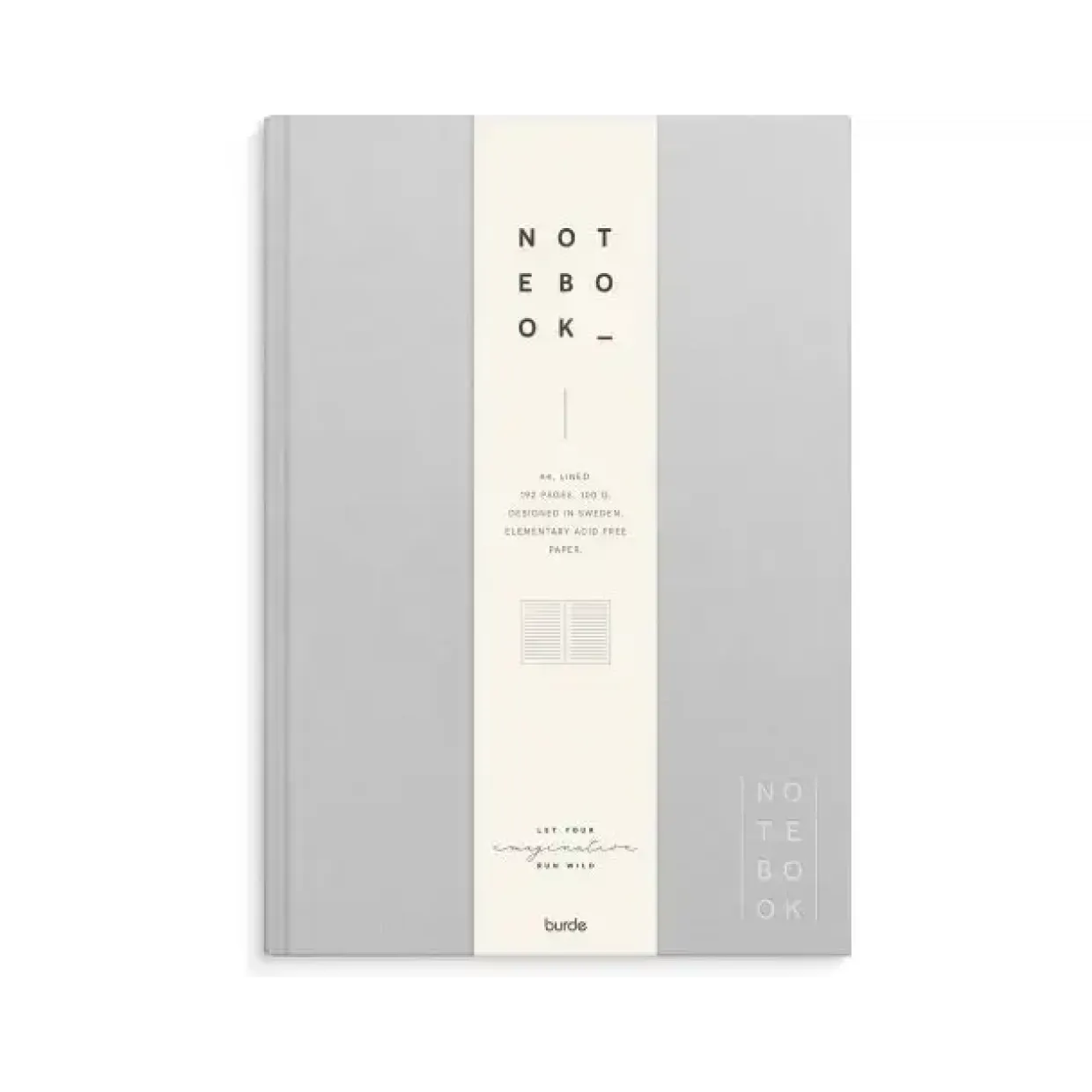 Notebook Textile A4 light grey lined
