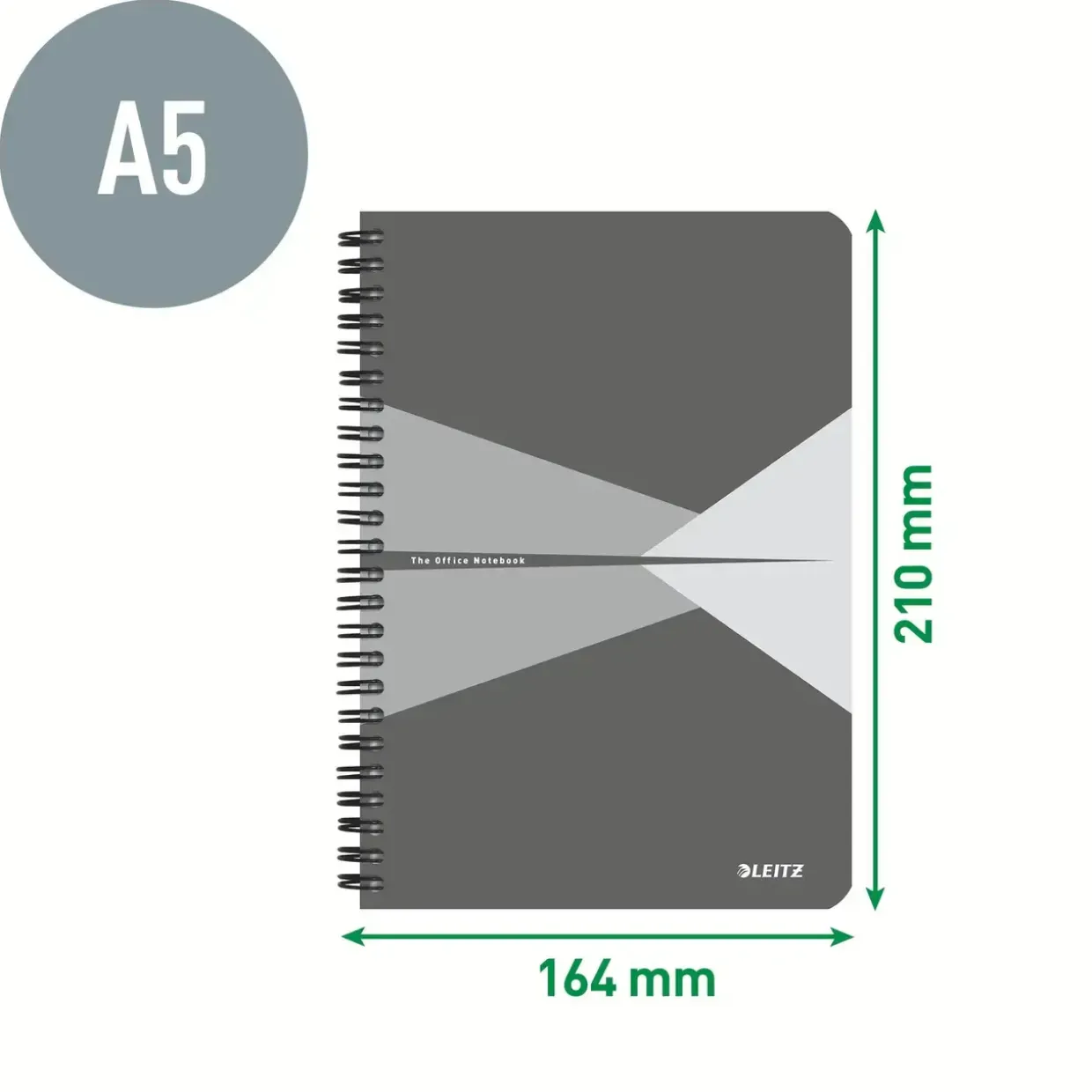 Notesblok Leitz Office karton A5 lin. 80g/90ark grå