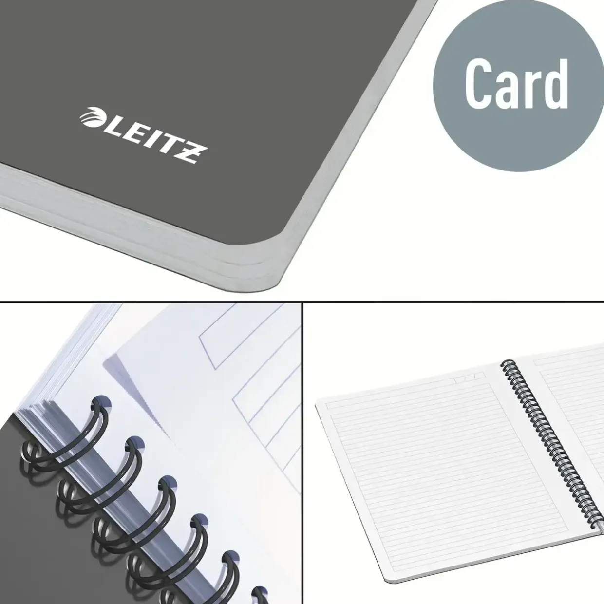 Notesblok Leitz Office karton A5 lin. 80g/90ark grå