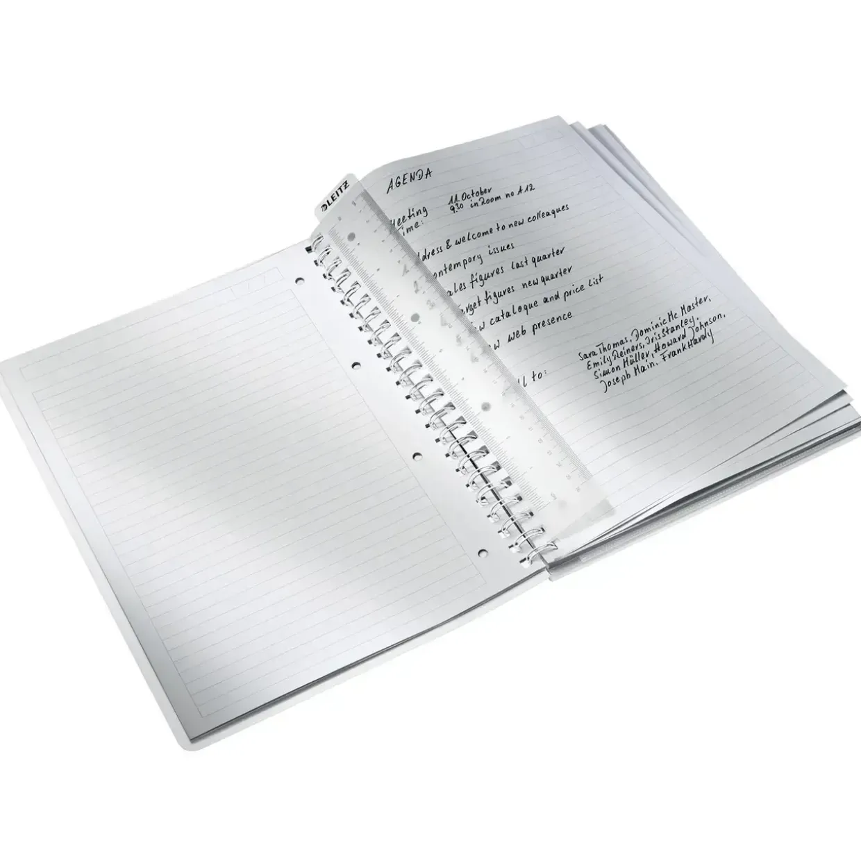 Notesblok Leitz WOW PP A4 m/hul lin.80 ark grøn