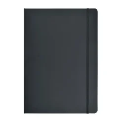 Notesbog A5 BNT sort kunstlæder linjeret papir - 96 sider
