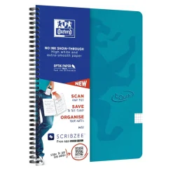 Notesbog A4 Oxford Touch kvadreret 70 ark 90g turkis