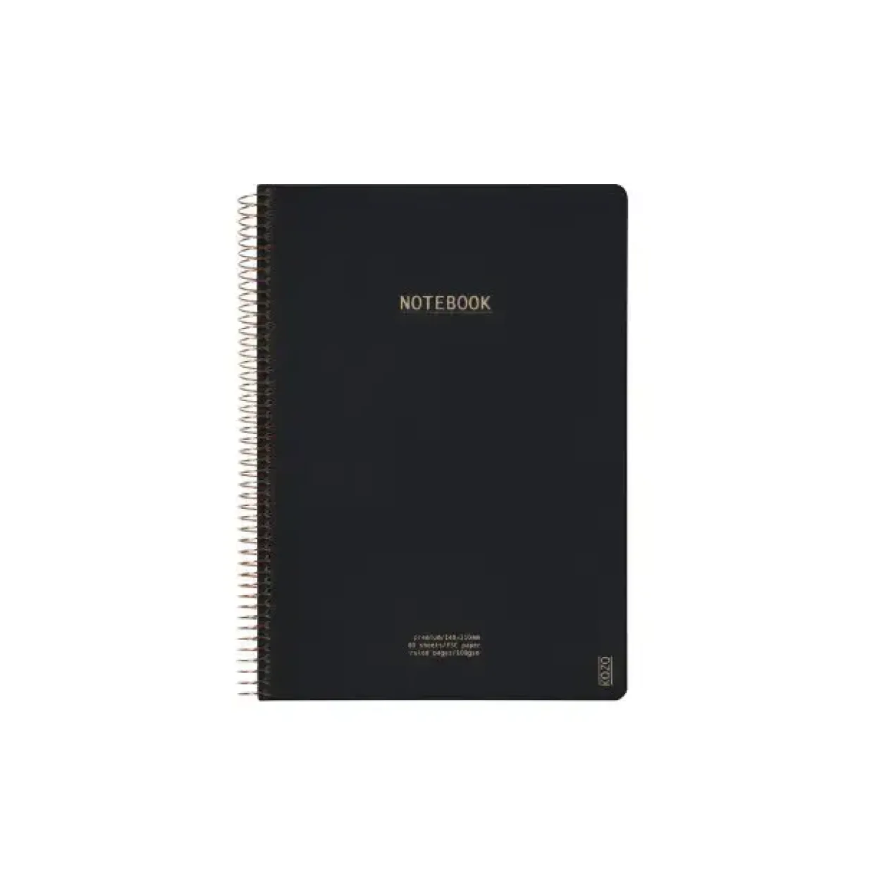 Notesbog - KOZO Premium - A4 - Sort - 80 sider - 6 stk