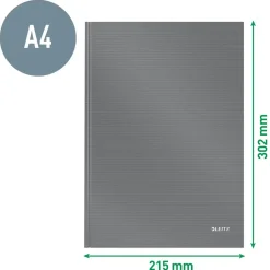 Notesbog Leitz Solid hardcover A4 lin. 80g/80ark sort - Køb minimum 6 stk.