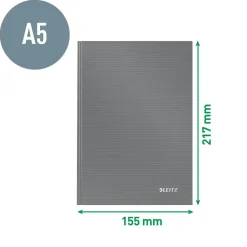 Notesbog Leitz Solid hardcover A5 lin. 80g/80ark sort - Køb minimum 6 stk.