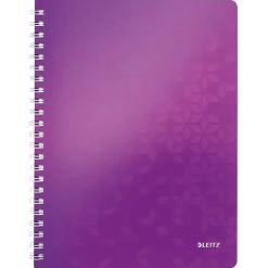 Notesbog Leitz WOW PP A4 m/hul lin. 80 ark lilla