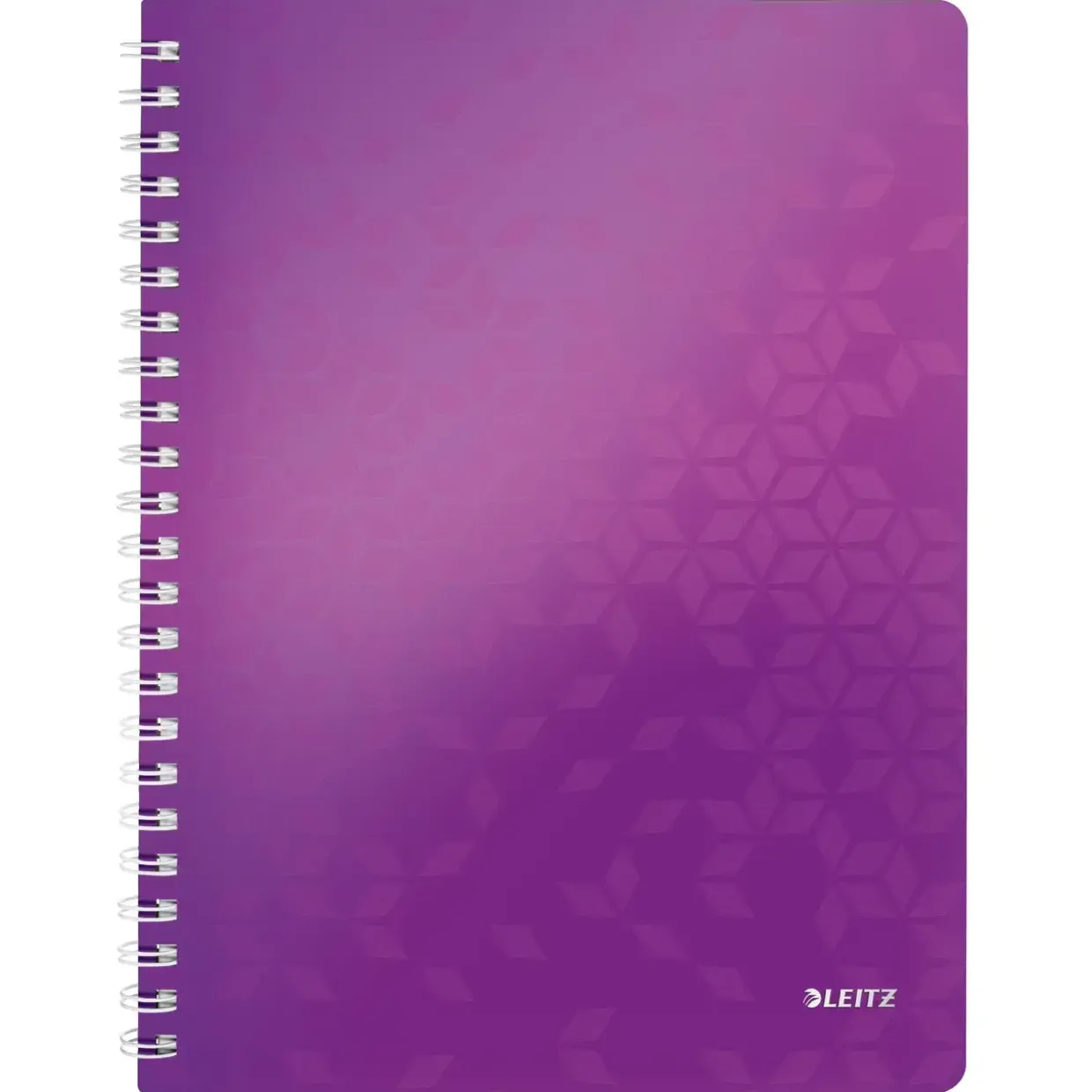 Notesbog Leitz WOW PP A4 m/hul lin. 80 ark lilla