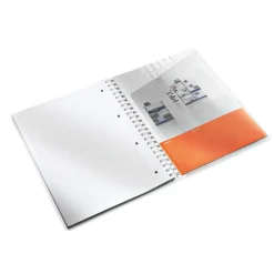Notesbog Leitz WOW PP A4 m/hul lin. 80 ark pink - Køb minimum 6 stk.
