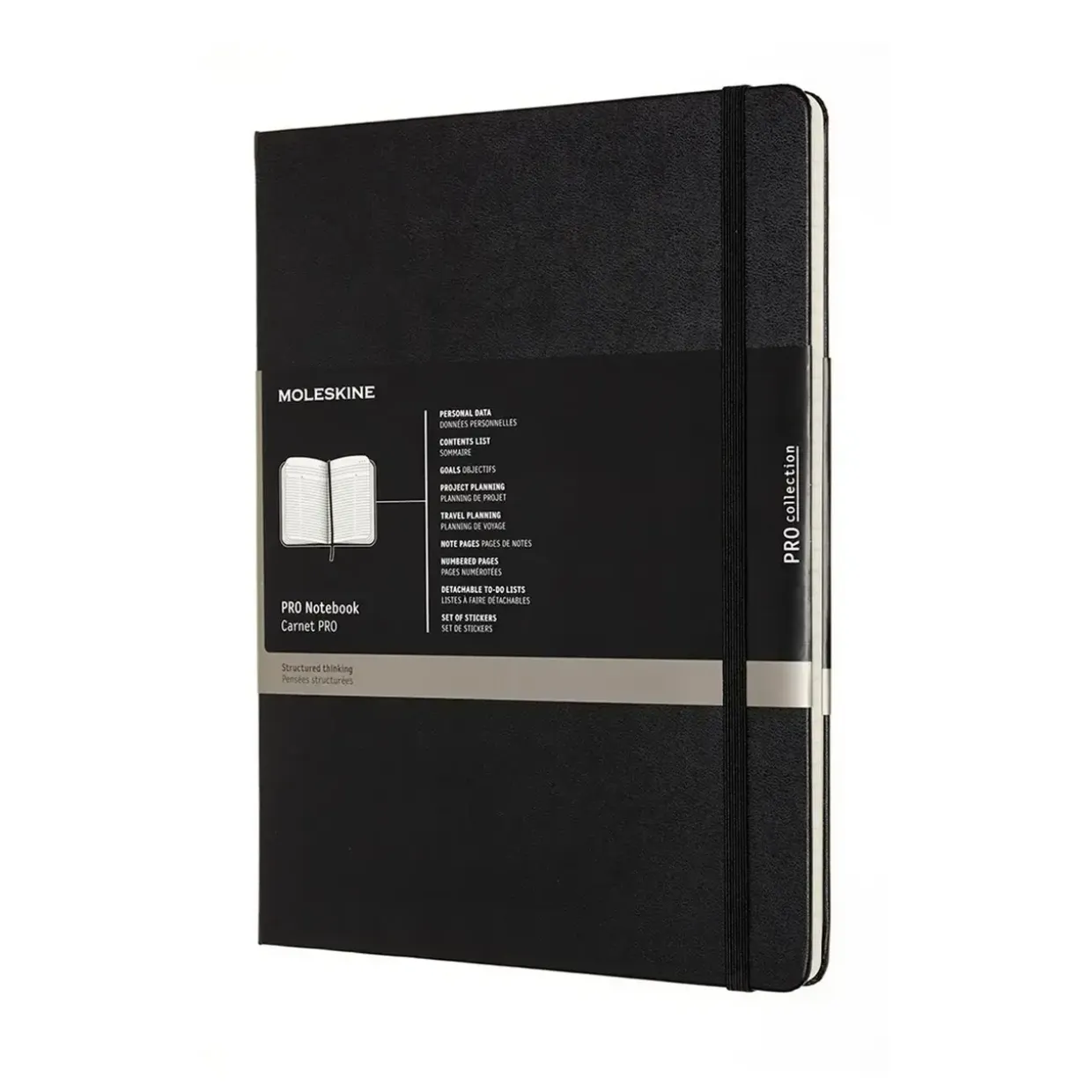 Notesbog – Moleskine Pro XL – Hard Cover – Linjeret – Sort