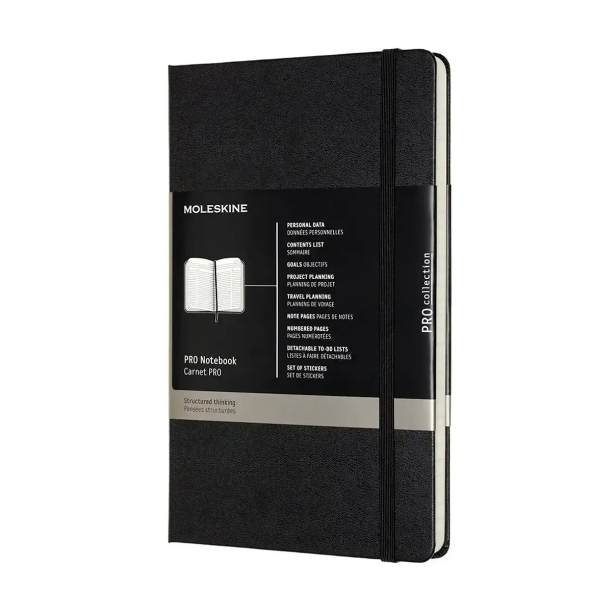 Notesbog – Moleskine Pro XL – Hard Cover – Linjeret – Sort