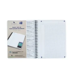 Notesbog Oxford TOUCH A5+ turkis kvadreret 90g - 5 stk