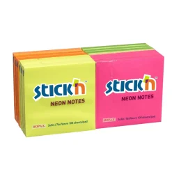 Notes Stick'N Neon, 76x76mm - 12 blokke á 100 blade