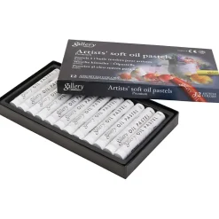 Oliepastelkridt Gallery L: 7 cm diam. 11 mm hvid - 12 stk pr pakke