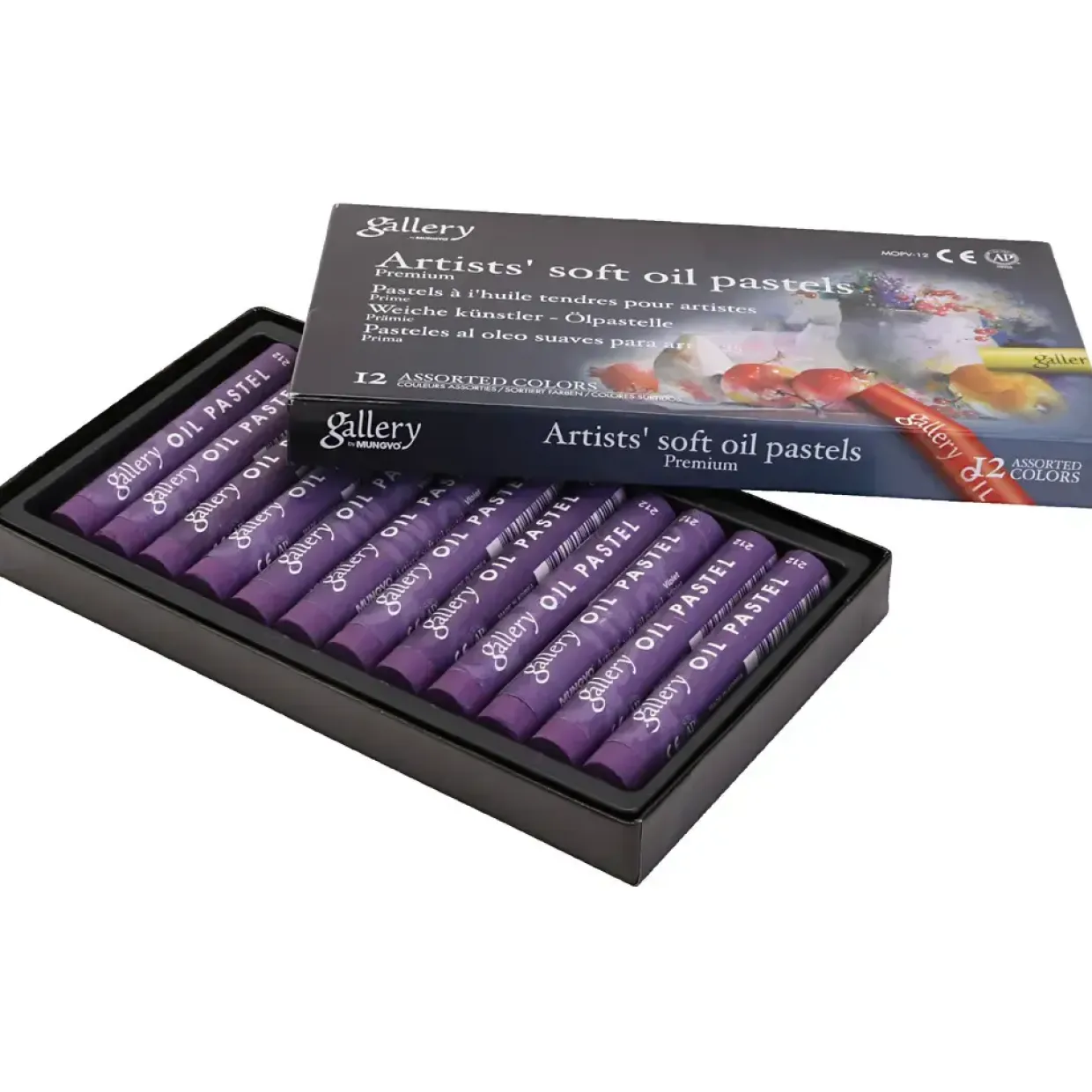 Oliepastelkridt Gallery violet L: 7 cm diam. 11 mm - 12 stk pr pakke