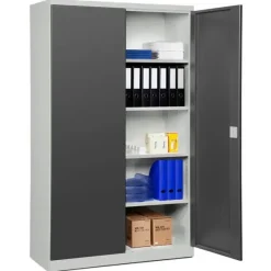 Opbevaringsskab i stål - ASHV 1980x1200x470 mm Antracit døre