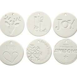 Ophæng 7x7 cm tykkelse 0,6 cm hvid - 24 stk