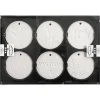Ophæng 7x7 cm tykkelse 0,6 cm hvid - 6 stk