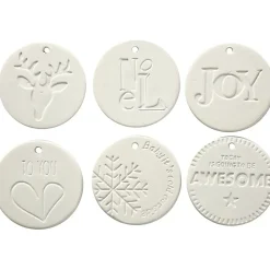 Ophæng 7x7 cm tykkelse 0,6 cm hvid - 6 stk