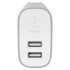 Oplader Belkin Dual USB-A Wall Charger 24W + Lightning Cable, White