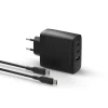 Oplader, Dbramante1928, IT - EU W. Charger - 140W + 2m C-C TPE cable - Sort