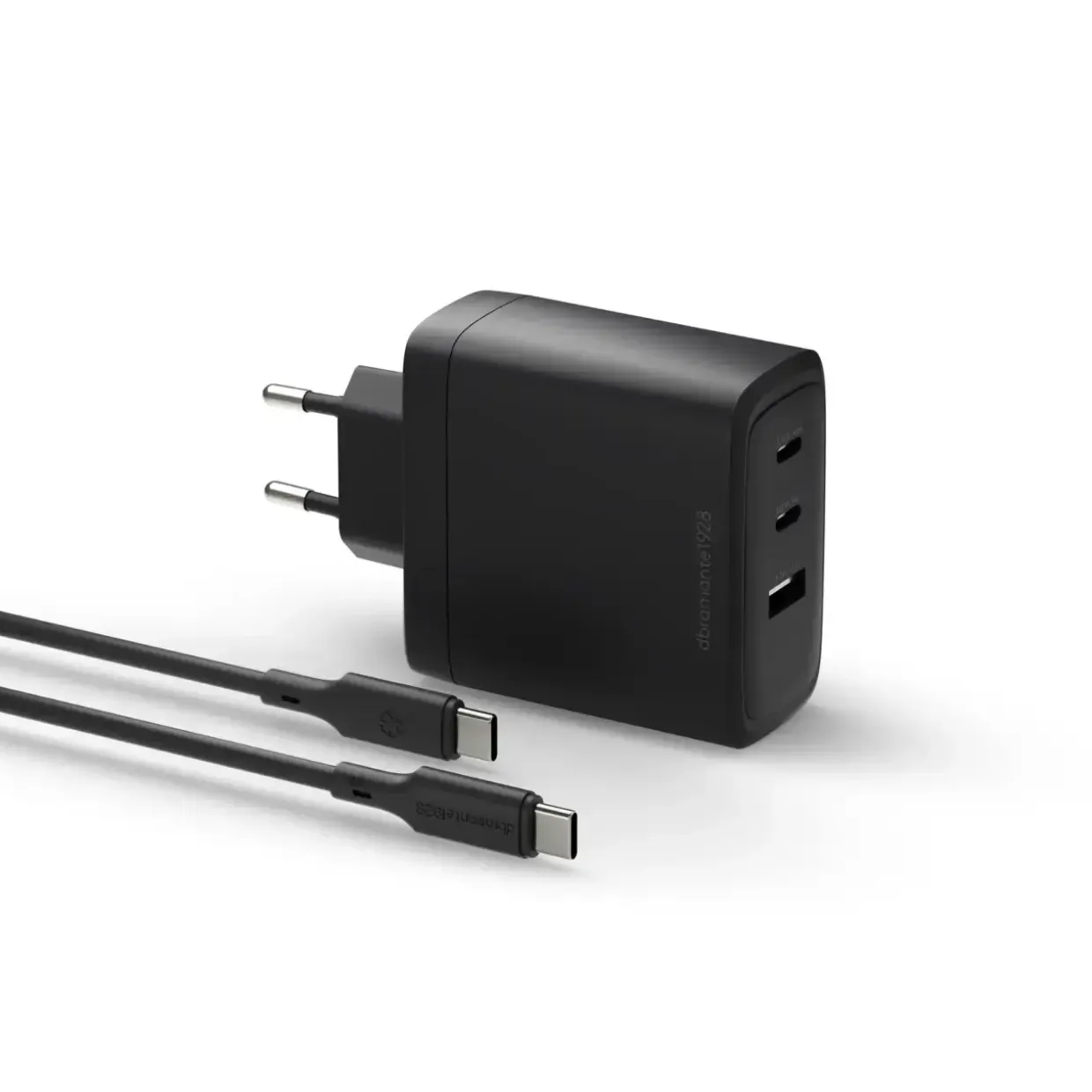 Oplader, Dbramante1928, IT - EU W. Charger - 140W + 2m C-C TPE cable - Sort
