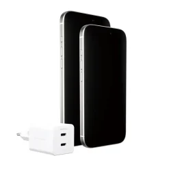 Oplader, Empower by PanzerGlass, Turbo, 45W, 2x USB-C, EU stik, Hvid