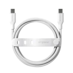 Opladerkabel, Empower by PanzerGlass, Racing, 60W, USB-C to USB-C, 1.2M, Hvid