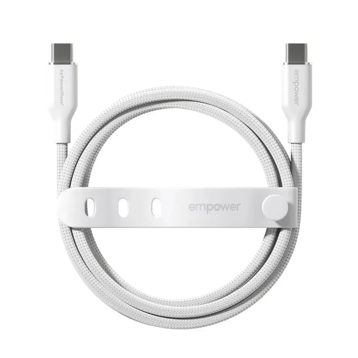 Opladerkabel, Empower by PanzerGlass, Racing, 60W, USB-C to USB-C, 1.2M, Hvid