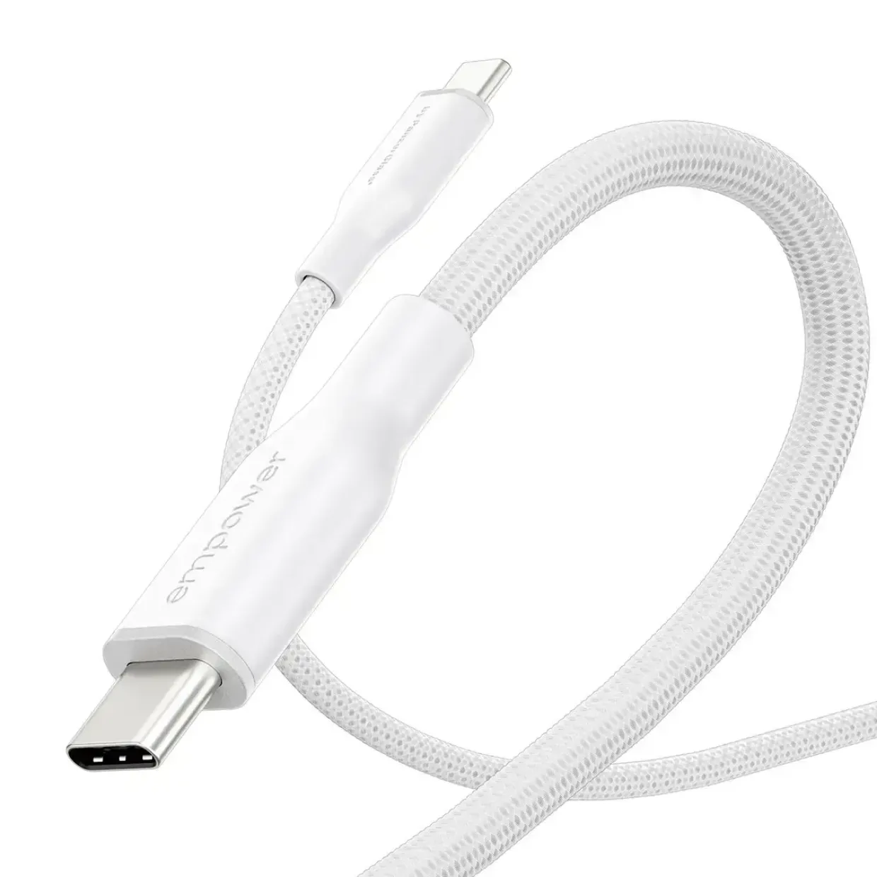 Opladerkabel, Empower by PanzerGlass, Racing, 60W, USB-C to USB-C, 1.2M, Hvid
