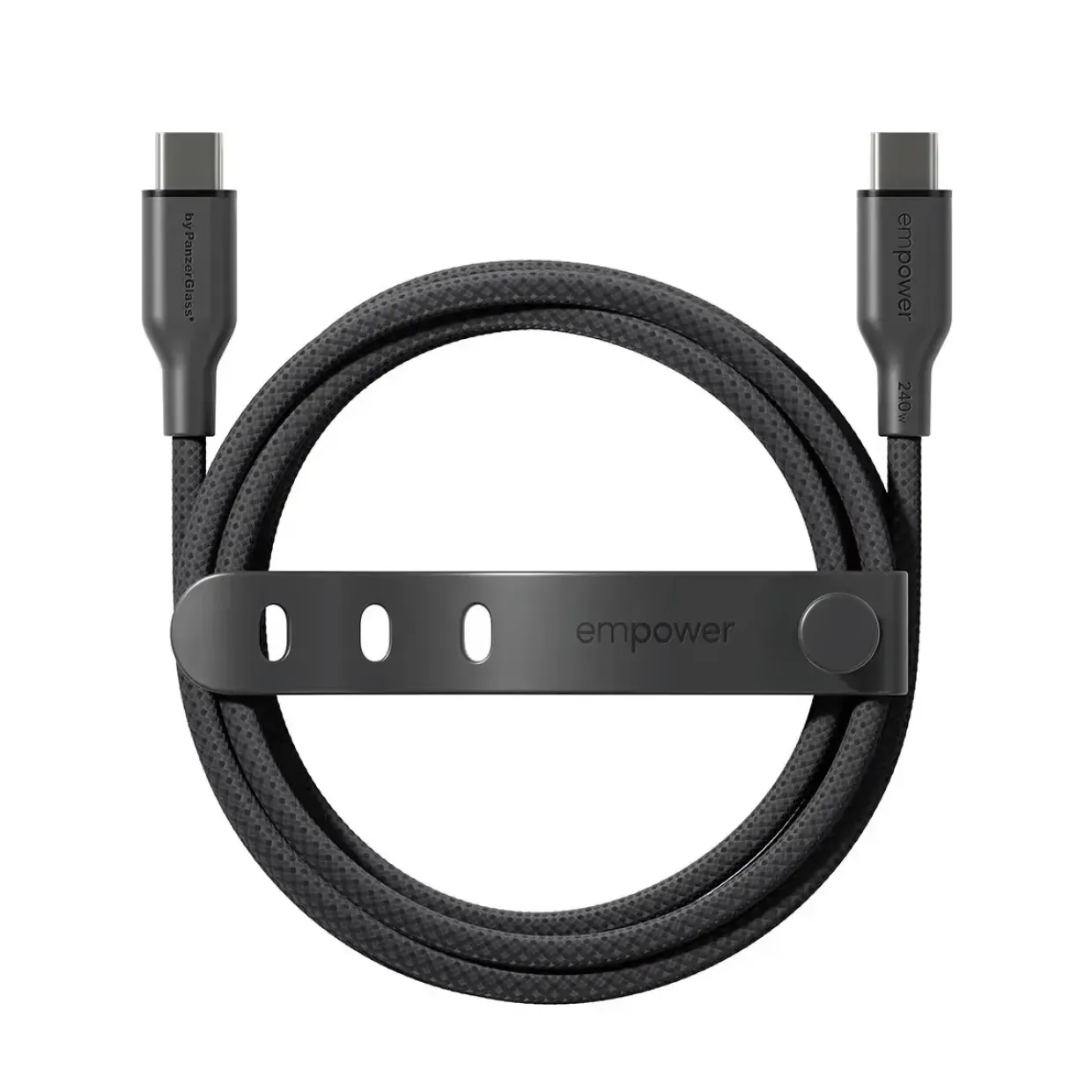 Opladerkabel, Empower by PanzerGlass, Racing, 240W, USB-C to USB-C, 1.2M, Sort