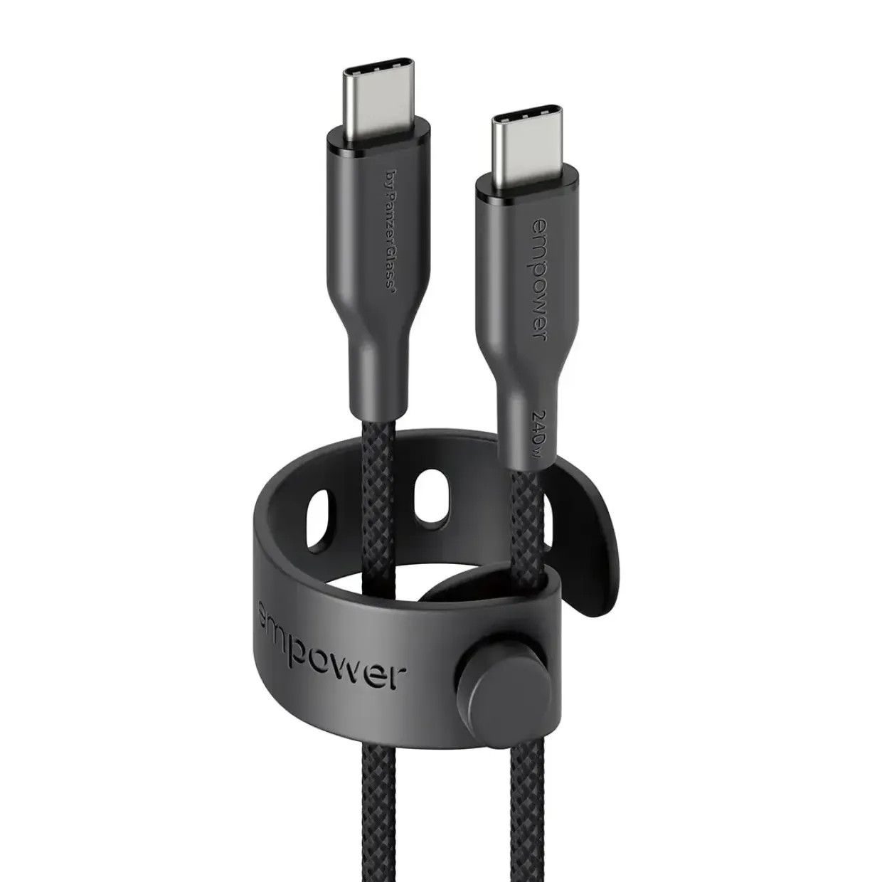 Opladerkabel, Empower by PanzerGlass, Racing, 240W, USB-C to USB-C, 1.2M, Sort