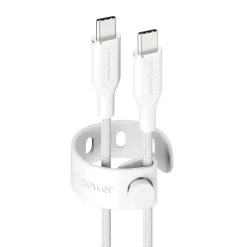 Opladerkabel, Empower by PanzerGlass, Racing, 60W, USB-C to USB-C, 2M, Hvid