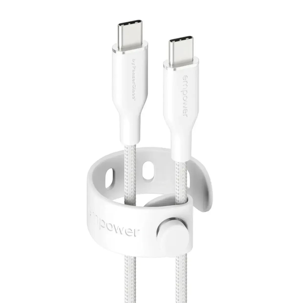 Opladerkabel, Empower by PanzerGlass, Racing, 60W, USB-C to USB-C, 2M, Hvid